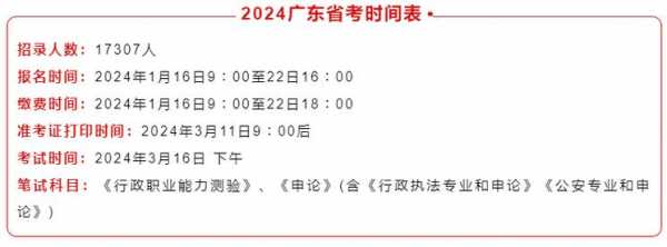 广东省省考2024年考试时间